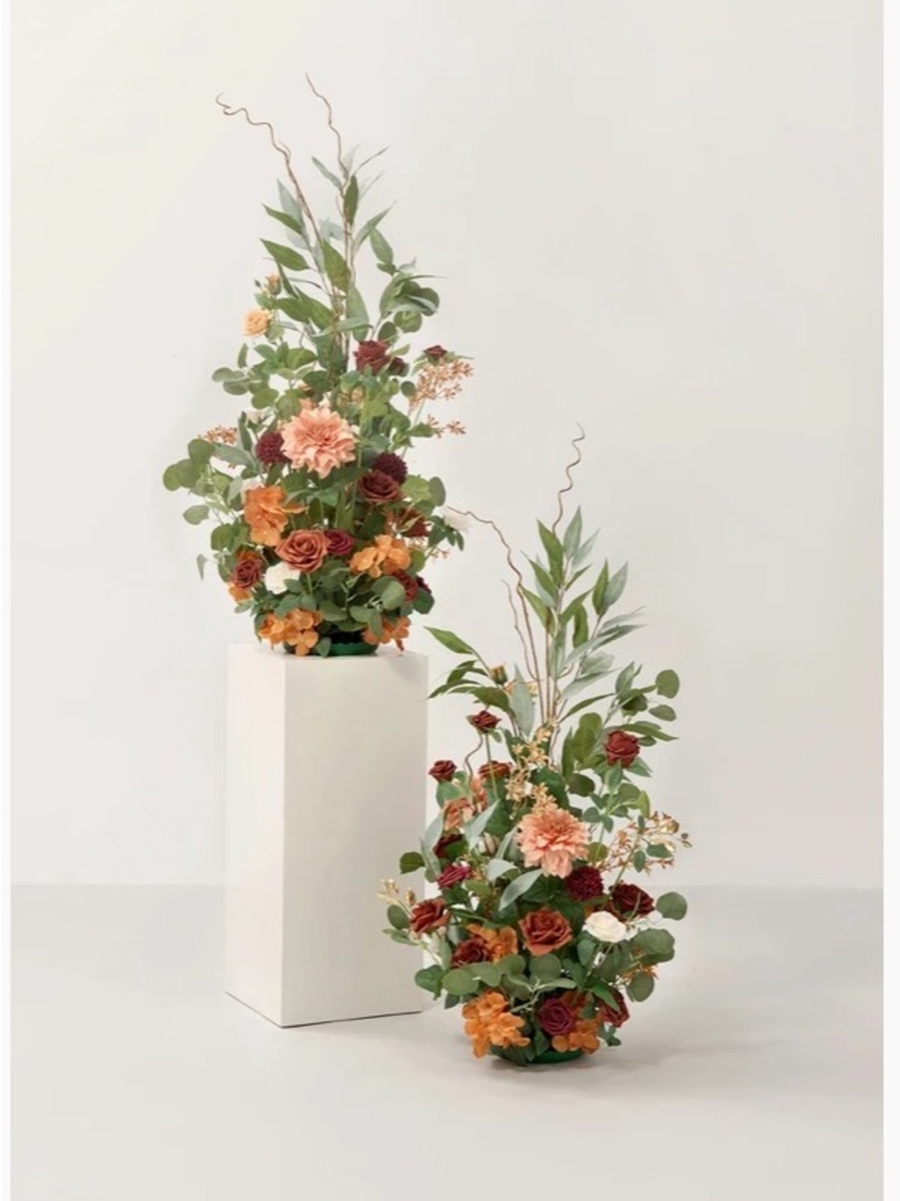 Autumn Breeze Faux Floral Arrangement in Green and Orange